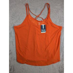 DSG Womens Strappy Tank Top Size XXL Orange Activewear Cami Yoga Performance